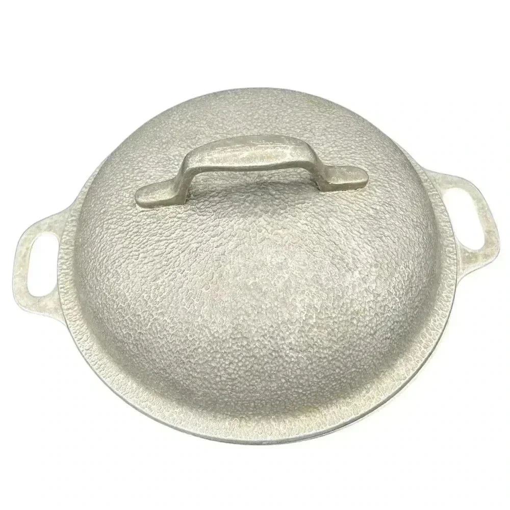 Vintage 1950s Century Silver Seal Hammered Aluminum Dutch Oven Roaster MCM